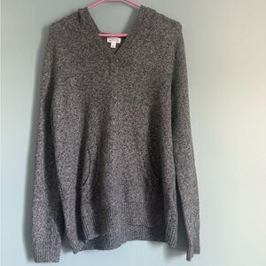 Market & Spruce Charcoal V-Neck Sweater with Pockets